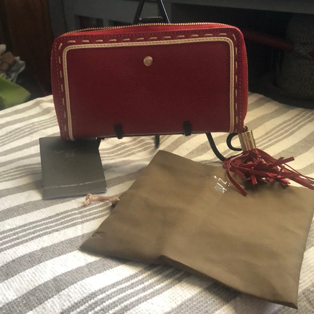 Lancel red wallet